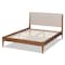 Baxton Studio Lenora Mid-Century Beige Fabric Upholstered and Walnut Brown Finished Wood Platform Bed-King 197-11599-ZORO - alternate 4